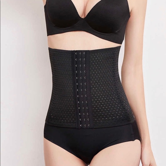 Slimming Waist Trainer Corset with Rows in Black - Picture 3 of 3